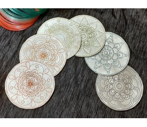 Stickserie ITH - Untersetzer Flower Circles